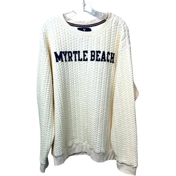 VINTAGE Cable Knit Crewneck Sweatshirt. Myrtle Beach - Picture 1 of 11